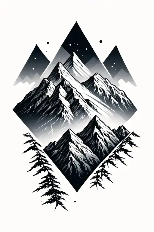 Rhombus Tattoo Mountain