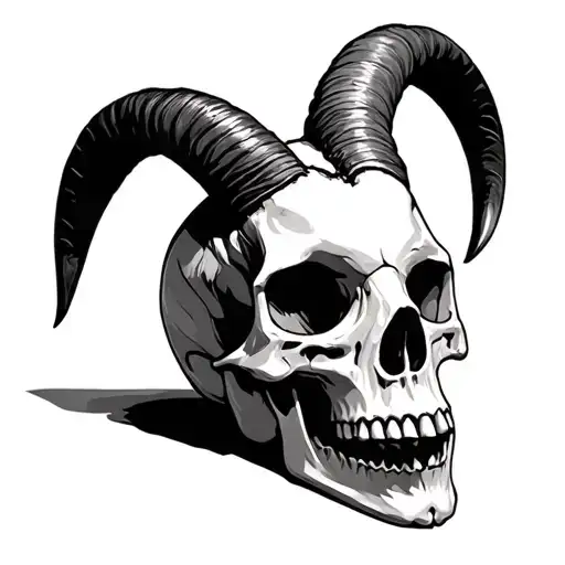 Goat Horns Ontop Of A Skull
