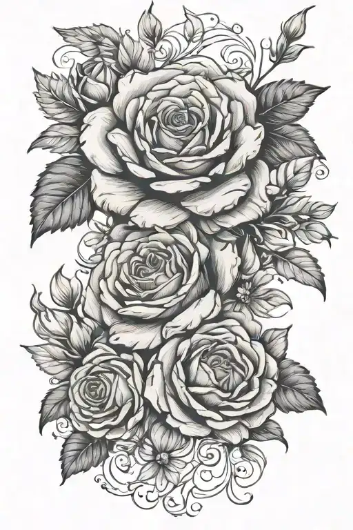 Rose And Aster Flowers