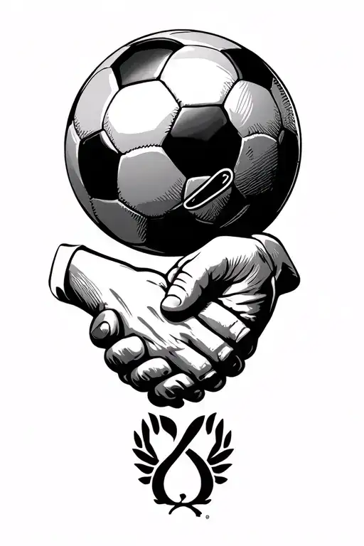 Old Soccer Bal - Fred Perry Logo - Infinity Symbol En 2 Handshake