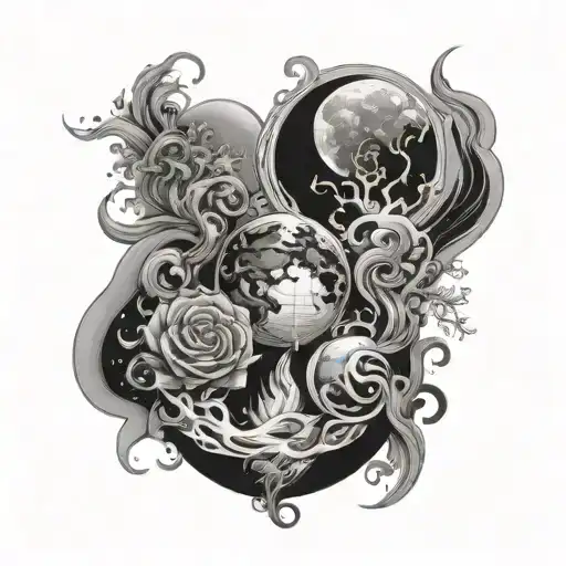 Fire Air Water Earth Moon