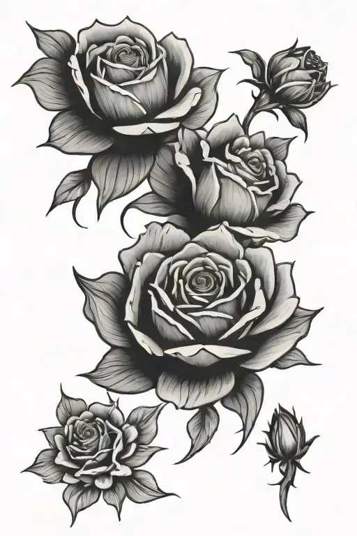 Rose And Aster Flowers Intertwined