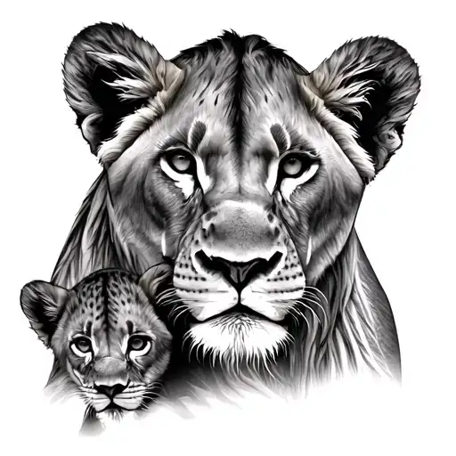 Lioness And Cub