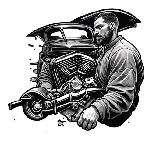 Auto Mechanic Surrounded