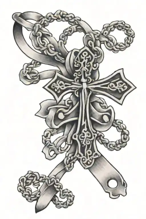 Rosary Cancer Ribbon