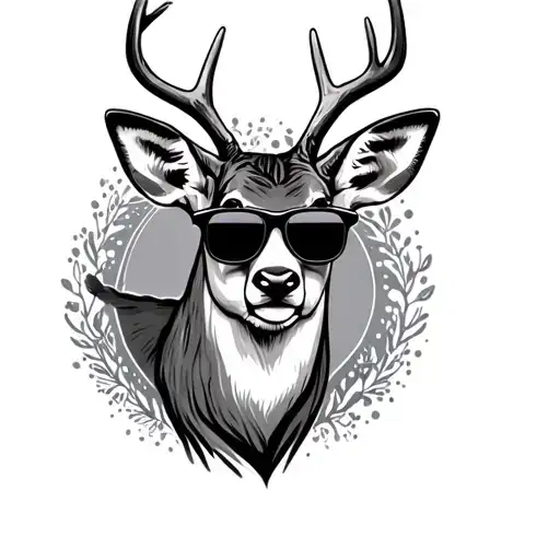 Deer With Sunglasses With Smile