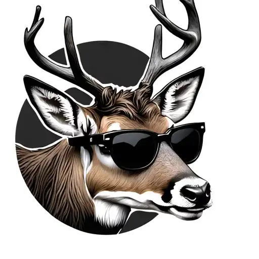 Happy Deer With Sunglasses