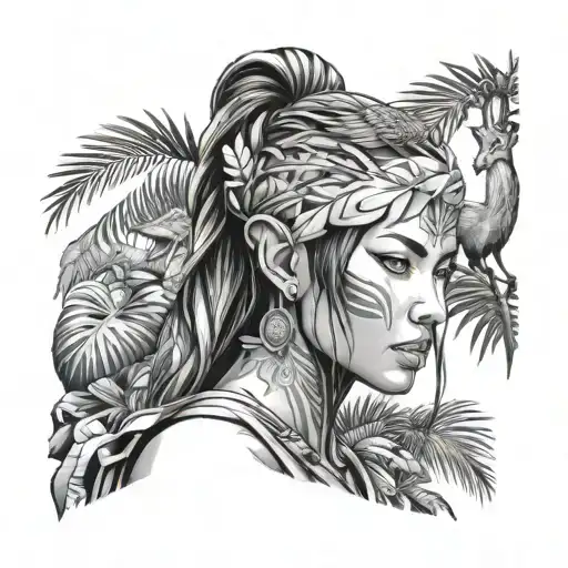 Female Avatar Hunting In Jungle