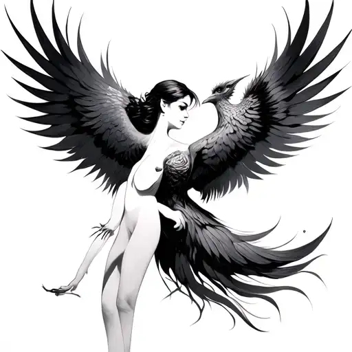 Woman And Pheonix