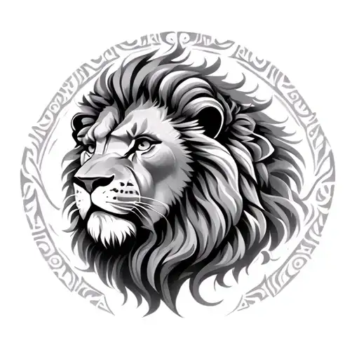Sudarshan Chakra As A Mane Around Lion Face