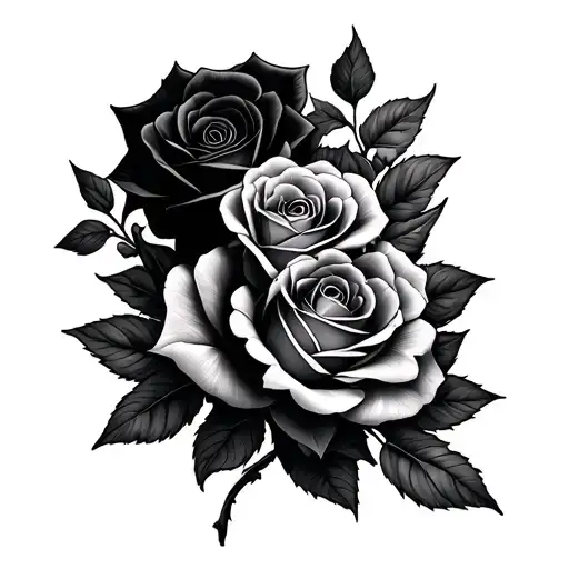 Animal Roses Intertwined