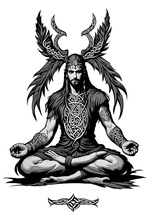 Celtic Warrior Meditating