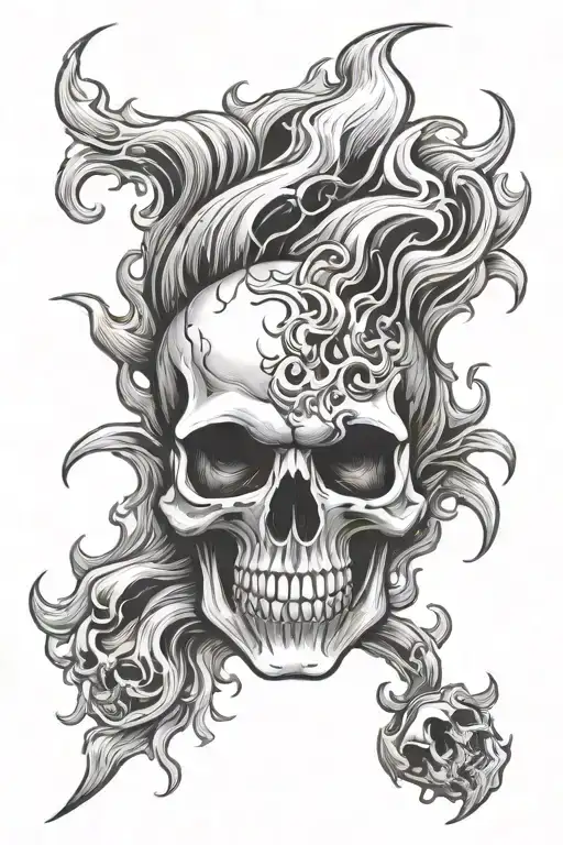 Skull With Flames