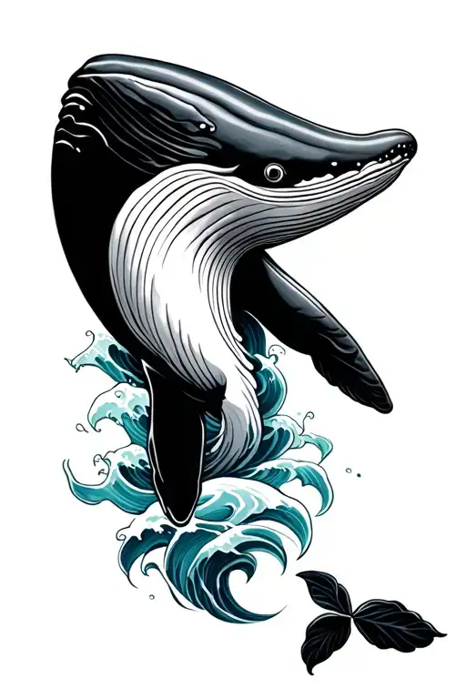 Whale With Ocean Waves