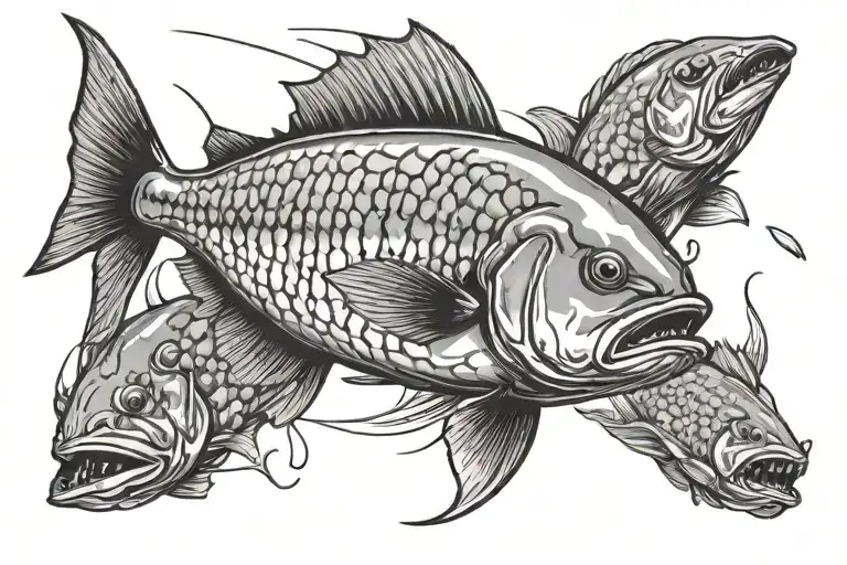 Giant Trevally Chasing A Lure