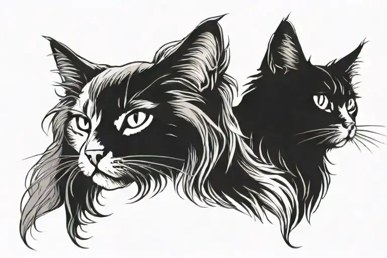 Rogue Short Hair Cat And Long Hair Bard Cat