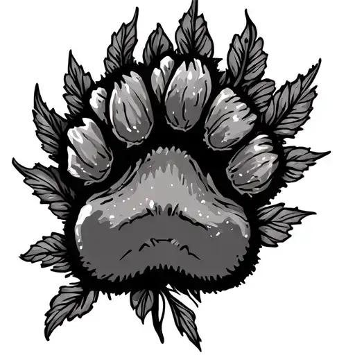 Dog Paw With Flowers