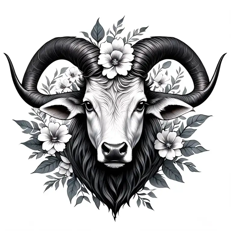 Zodiac Taurus With Flowers