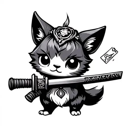 Rosomakh Animal Cute With Katana