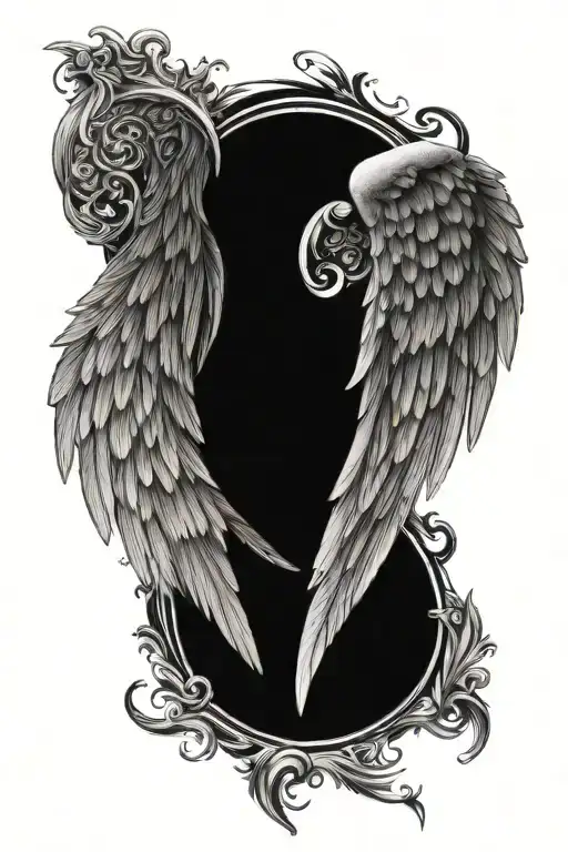 Two Angel Wings Leg Sleeve