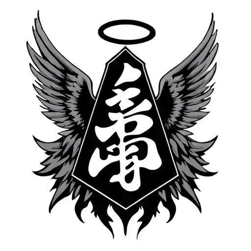 Kenji Sign For Power With Wings And A Halo
