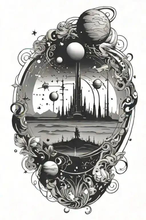 Astronomy Themed Silhouette