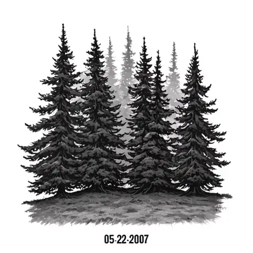 Roman Numerals 05-22-2007 W Pine Trees Behind It