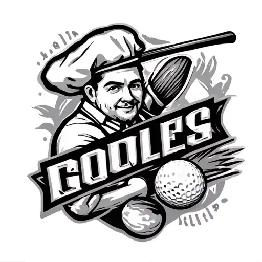 Golf And Chef Half Sleev Tattoo With The Letters