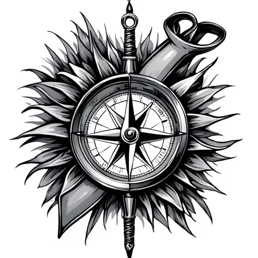 Compass And Cancer Ribbon
