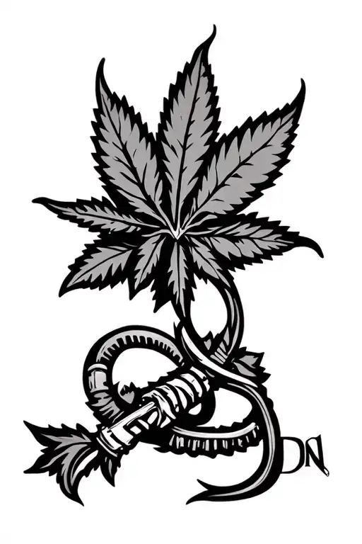 Dab 420 Tattoo Stencil