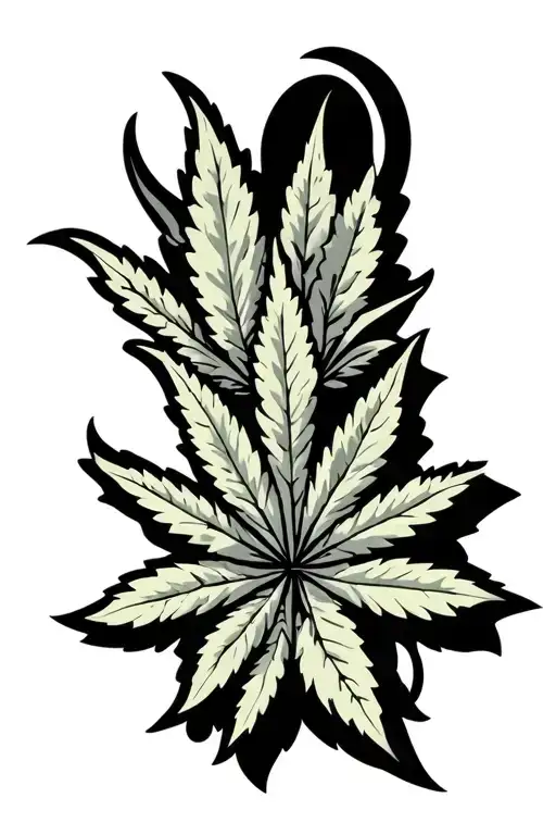 Simple Cartoon 420 Tattoo Stencil