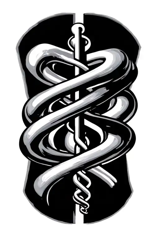 Medical Alert Symbol With Warfrain Molecule Intertwined