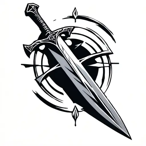 Geometric Sword With Halo