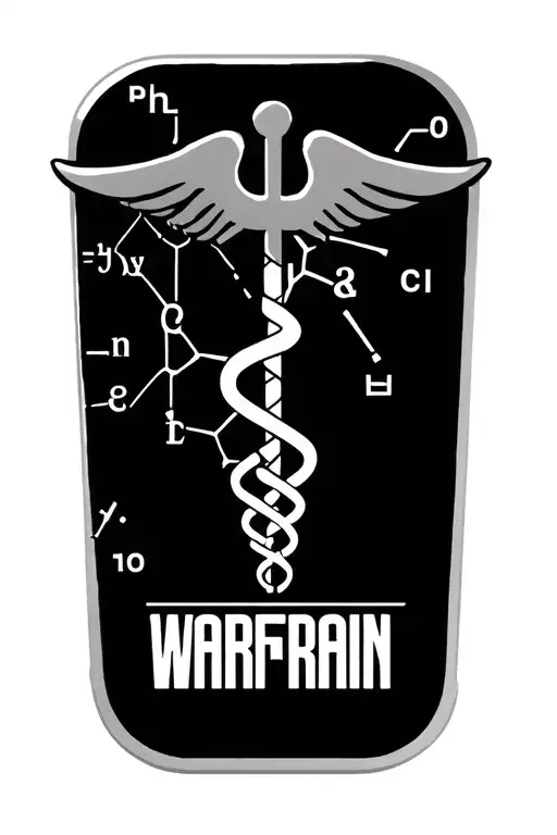Medical Alert Symbol With Warfrain Molecule Formula Break