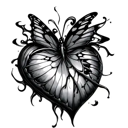 Heart With Smoked Butterfly Letter