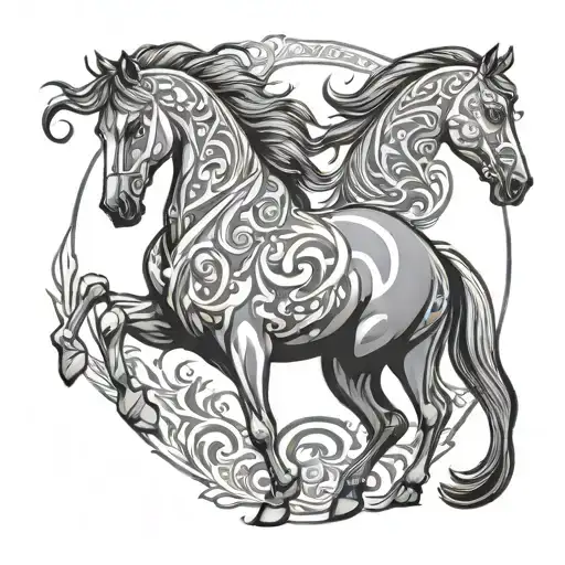 Arabian Horse In Nordic Mythological Style