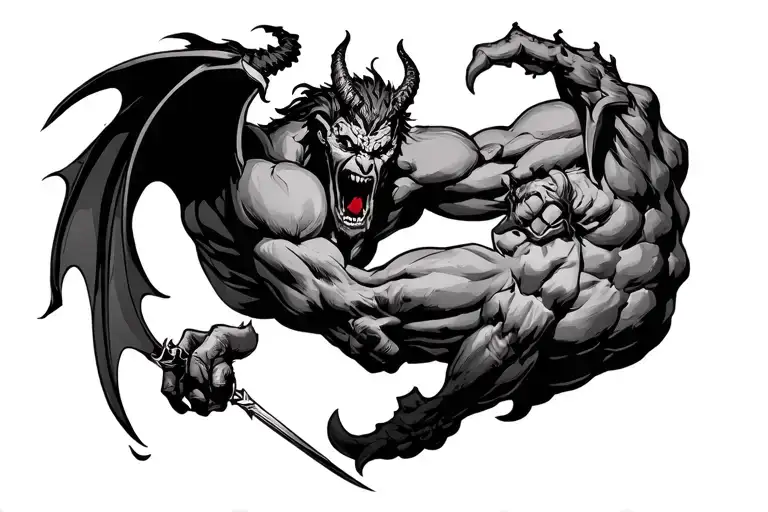 Devil Fighting Angle