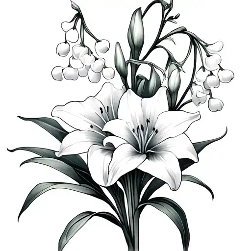 Lily Of The Valley And Gladiolus