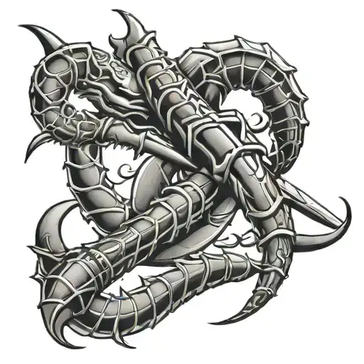 Dagger And Scorpion Intertwined