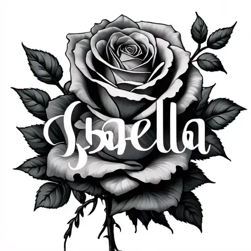 Roses Intertwined With The Name Isabella