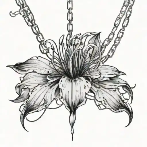 Blood Spider Lily With Chains Around It