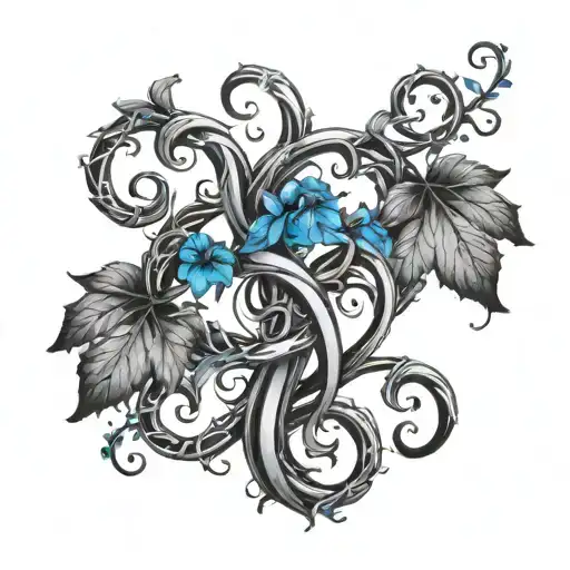 Vine Interwined With Blue Blood Dripping