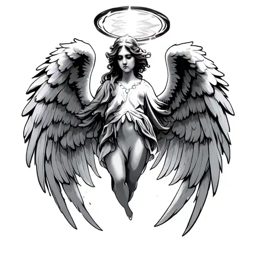 Angelic Wings With Shinning Halo