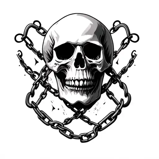 Skull With Shackles Around Neck