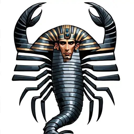Egyptian Male Scorpian Design With Egyptian Symbol