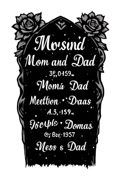 Headstone Mom And Dad Death Dates Written