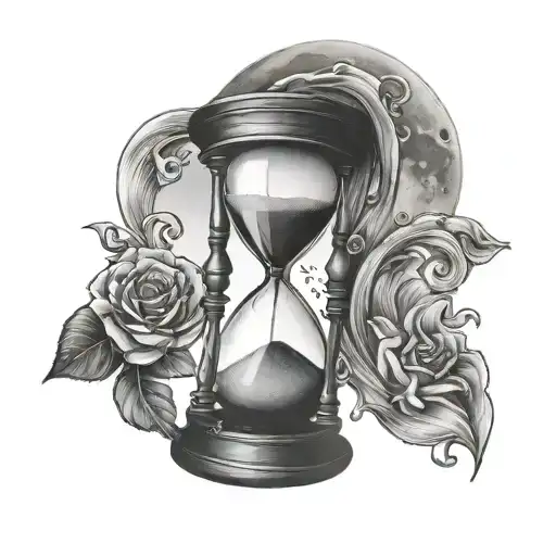 Hourglass With Moon Inside
