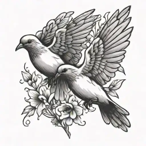 Doves Flying Together