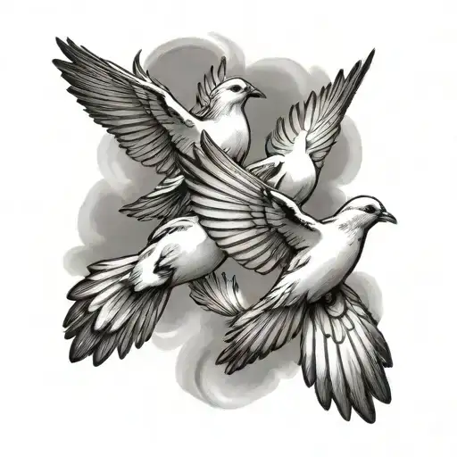 Doves Flying