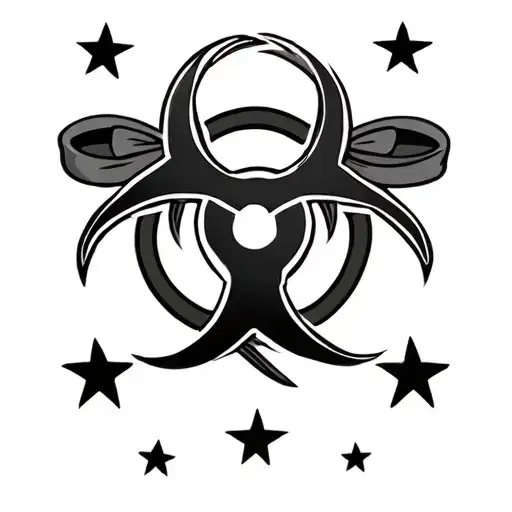 Biohazard Symbol Women Cartoon Character Bows And Ribbons Stars